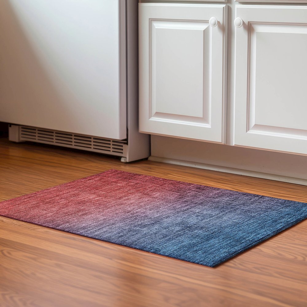 Premium Machine Washable Mayfield  Navy 1'8" x 2'6" Rug. Picture 5