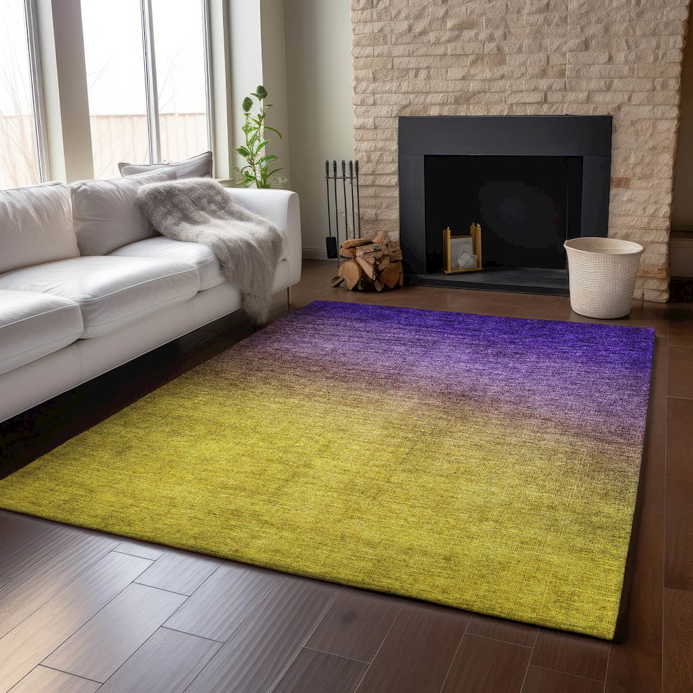 Premium Machine Washable Mayfield  Purple 2'6" x 3'10" Rug. Picture 6