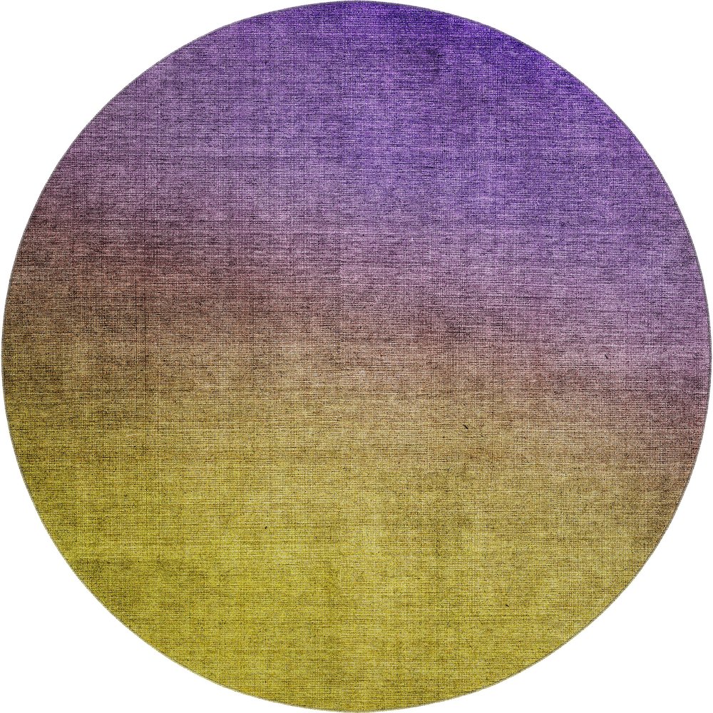 Premium Machine Washable Mayfield  Purple 8' x 8' Round Rug. Picture 1