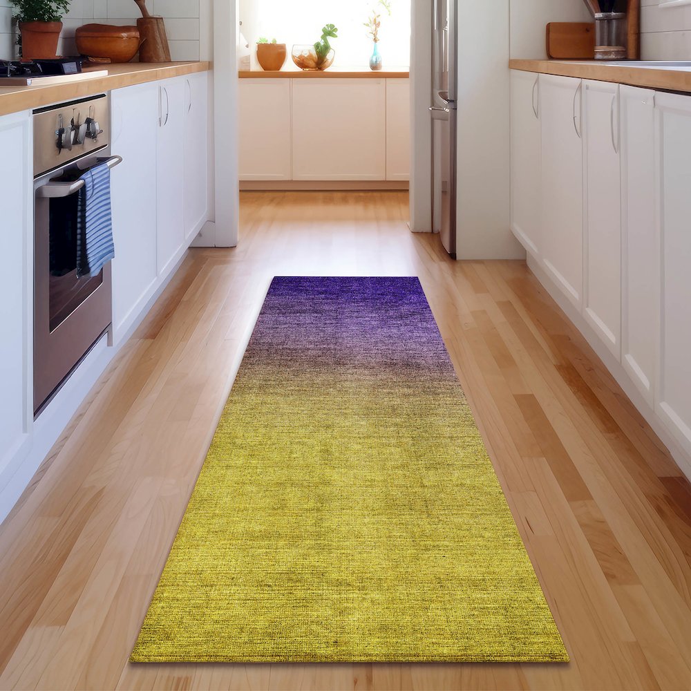 Premium Machine Washable Mayfield  Purple 2'3" x 7'6" Runner Rug. Picture 5