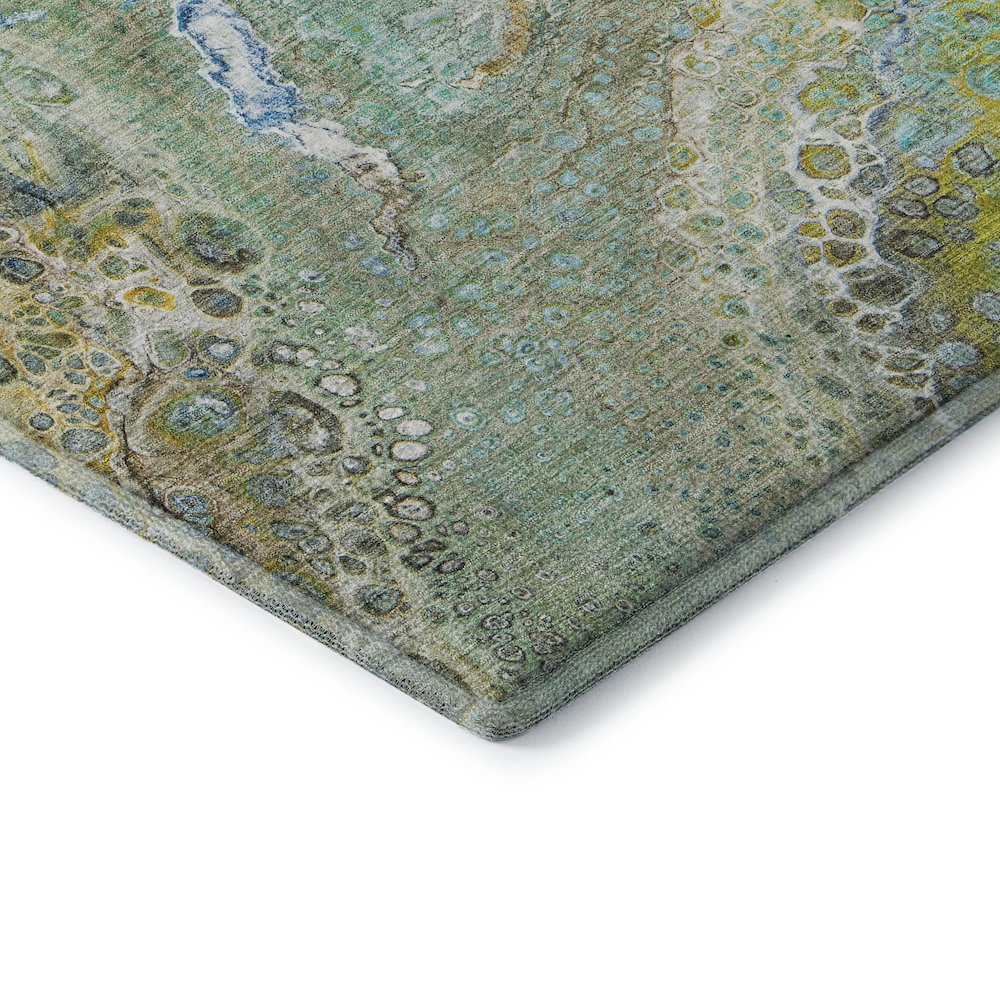 Premium Machine Washable Mayfield  Teal 1'8" x 2'6" Rug. Picture 3