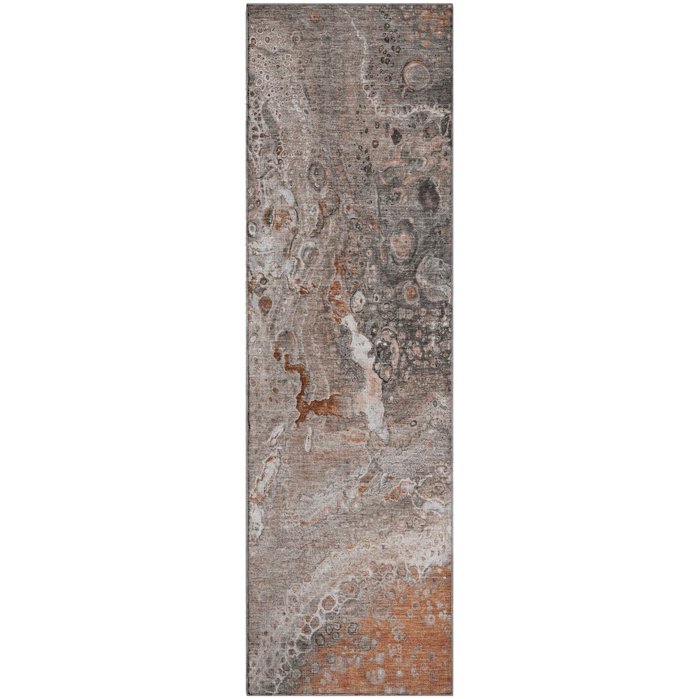 Premium Machine Washable Mayfield  Terracotta 2'3" x 7'6" Runner Rug. Picture 1