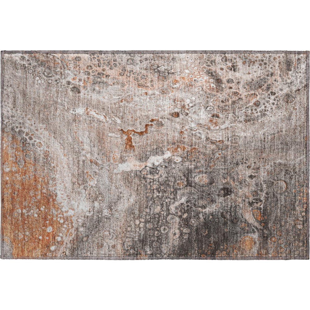 Premium Machine Washable Mayfield  Terracotta 1'8" x 2'6" Rug. Picture 1