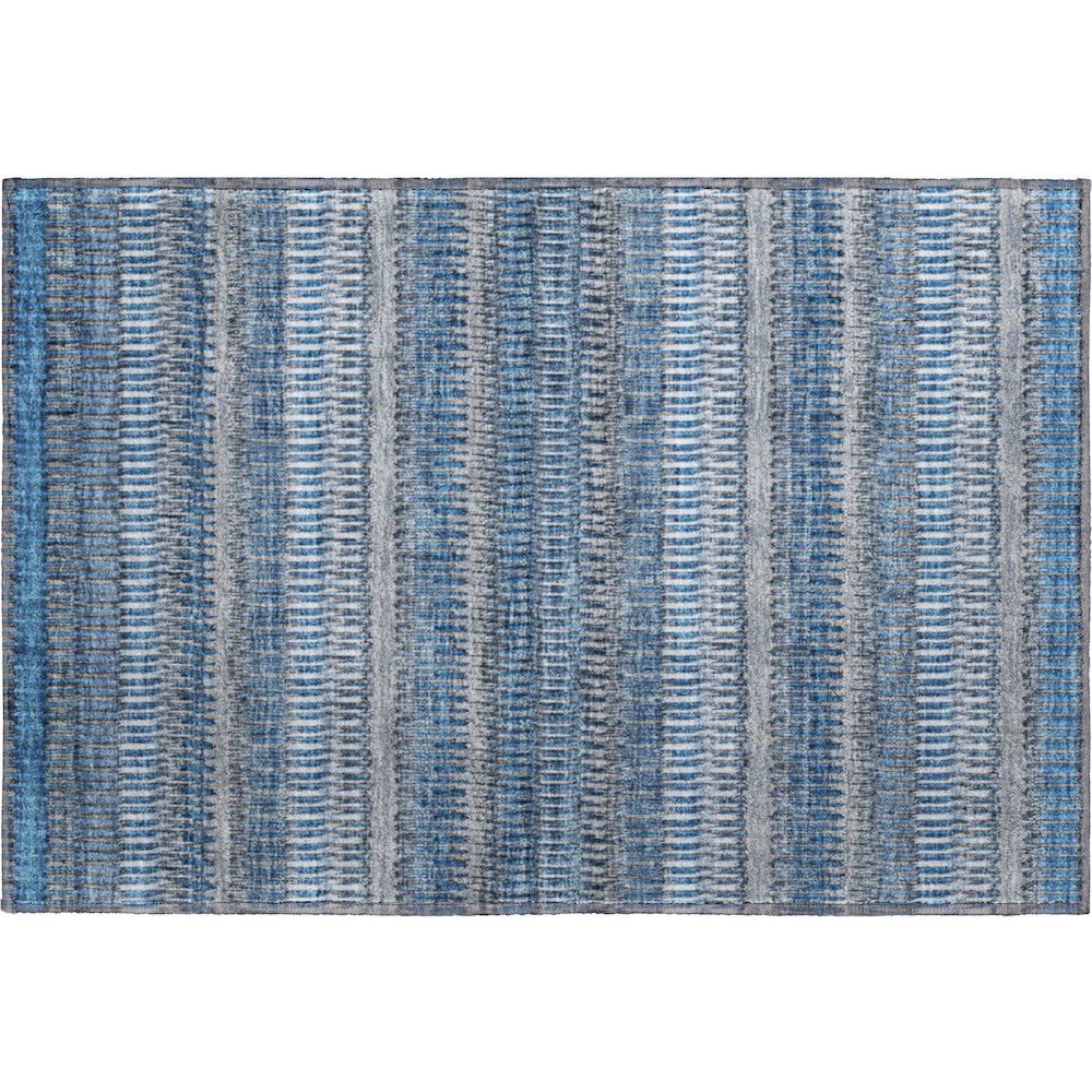 Premium Machine Washable Mayfield  Blue 1'8" x 2'6" Rug. Picture 1