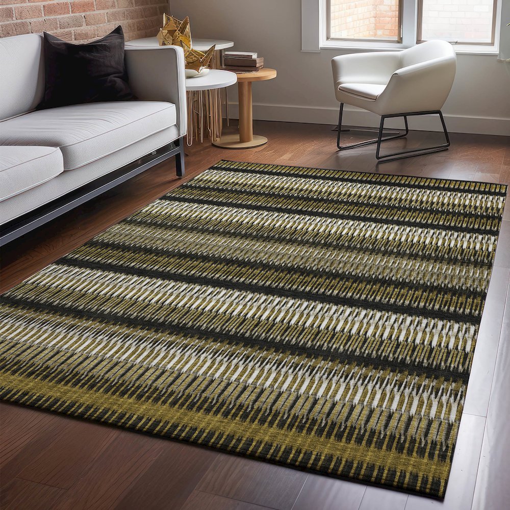 Premium Machine Washable Mayfield  Brown 2'6" x 3'10" Rug. Picture 5
