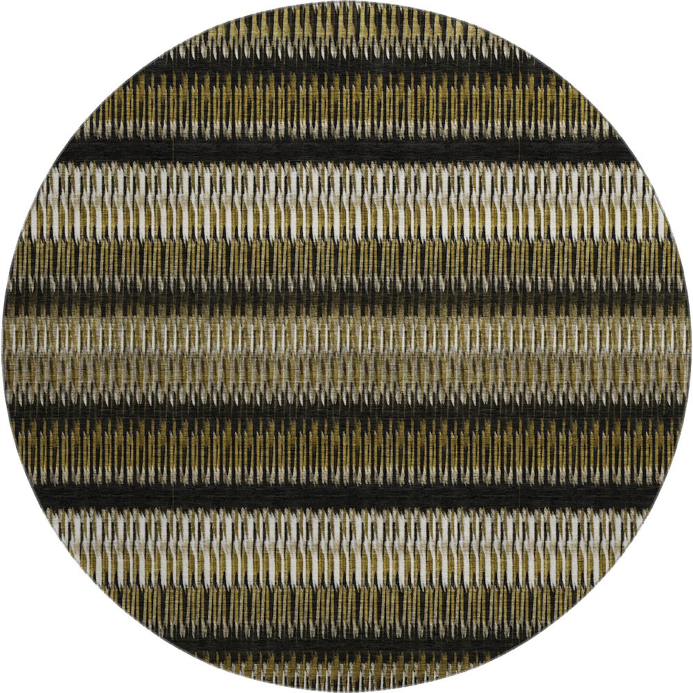 Premium Machine Washable Mayfield  Brown 8' x 8' Round Rug. Picture 1