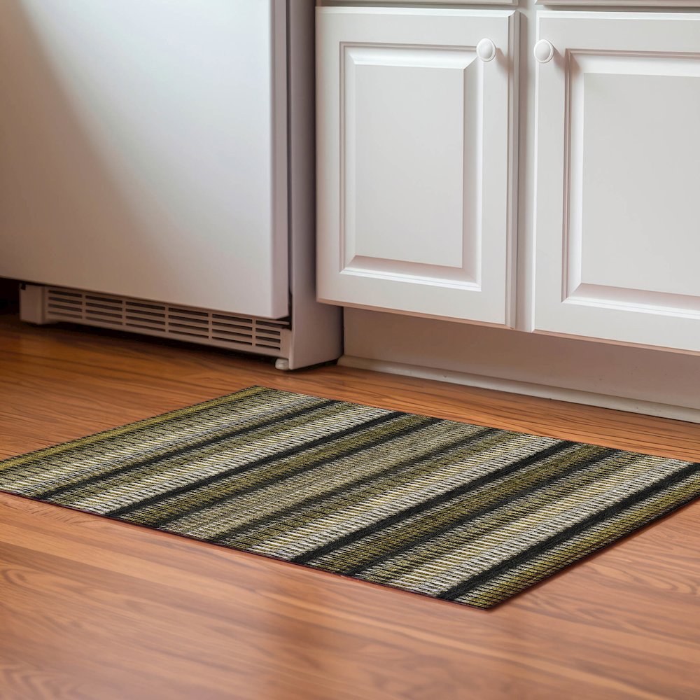 Premium Machine Washable Mayfield  Brown 1'8" x 2'6" Rug. Picture 5