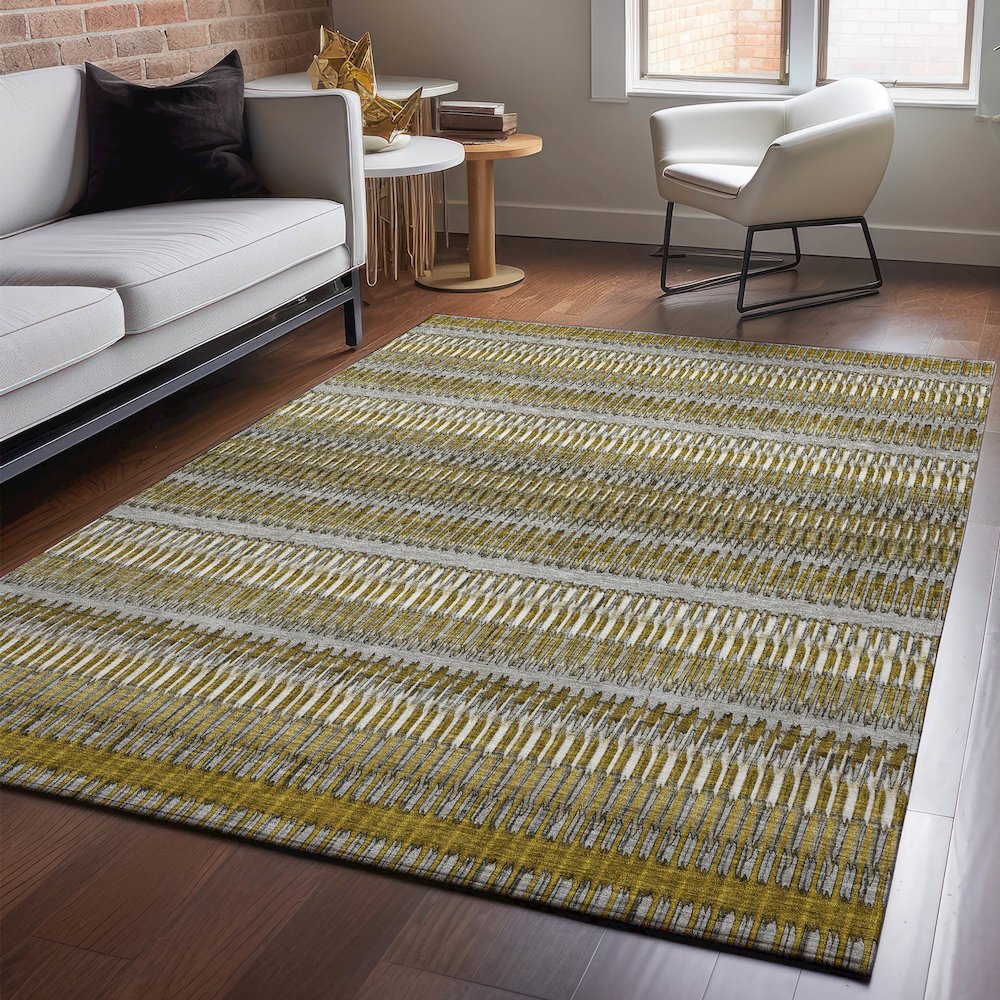 Premium Machine Washable Mayfield  Coffee 2'6" x 3'10" Rug. Picture 5
