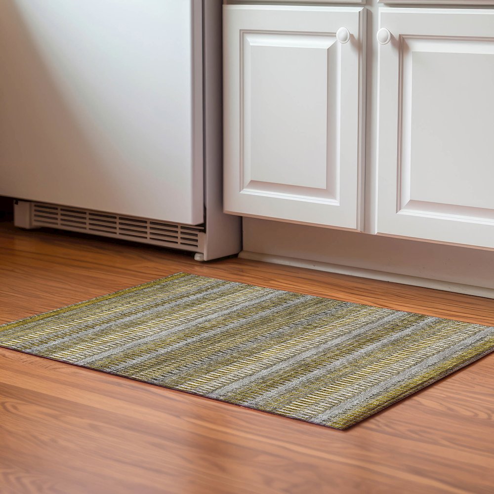 Premium Machine Washable Mayfield  Coffee 1'8" x 2'6" Rug. Picture 5