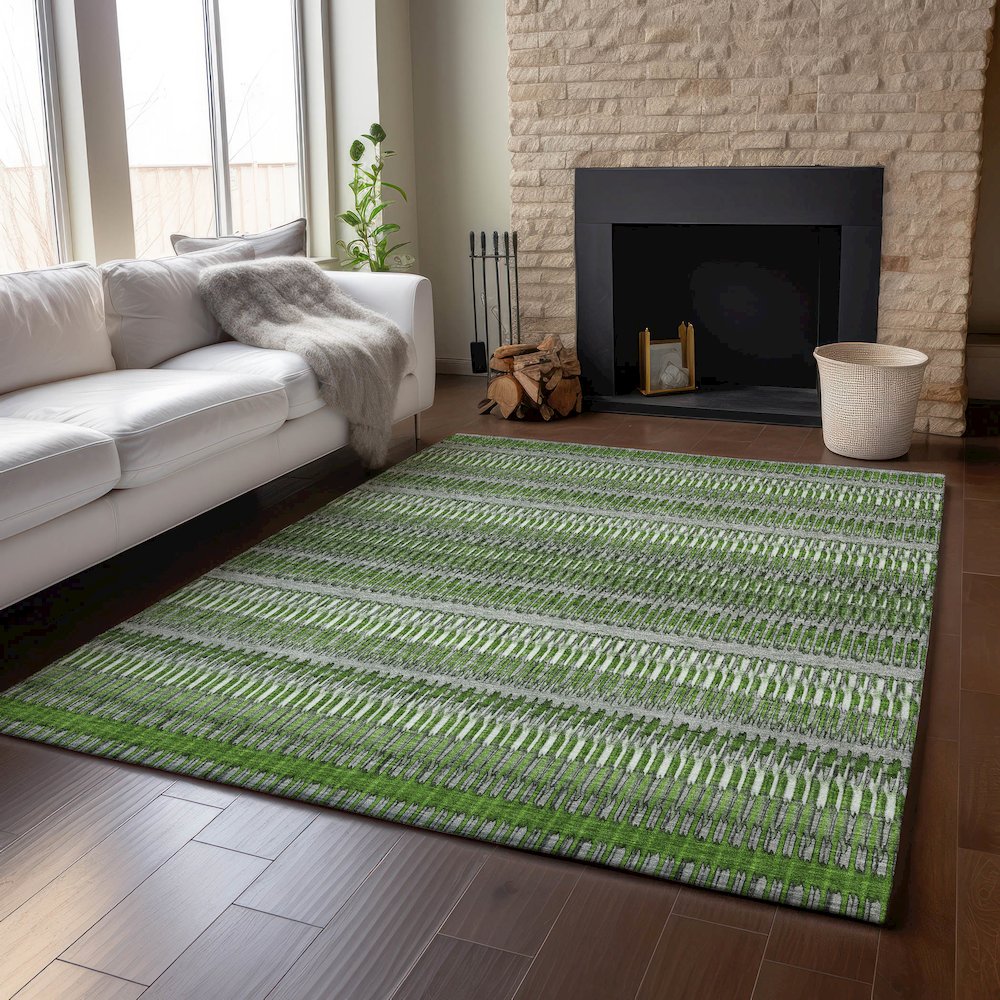 Premium Machine Washable Mayfield  Green 2'6" x 3'10" Rug. Picture 6