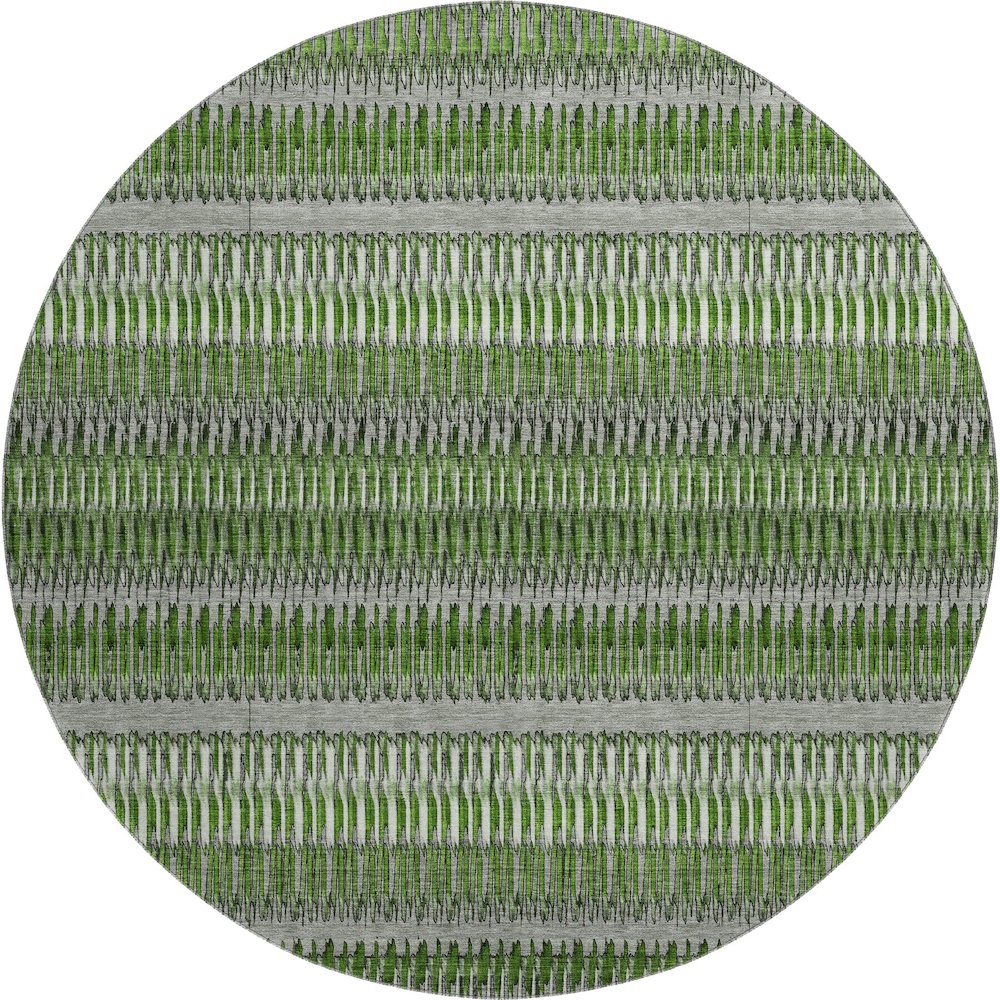 Premium Machine Washable Mayfield  Green 8' x 8' Round Rug. Picture 1