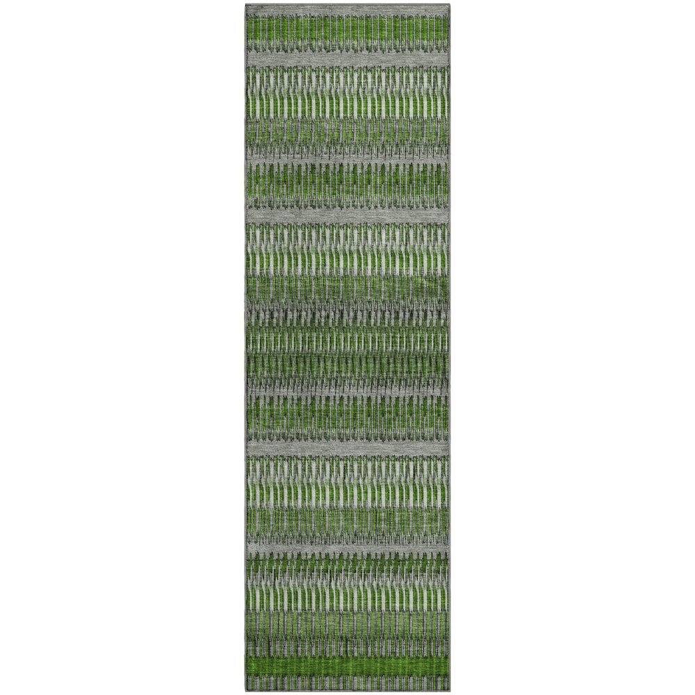 Premium Machine Washable Mayfield  Green 2'3" x 7'6" Runner Rug. Picture 1