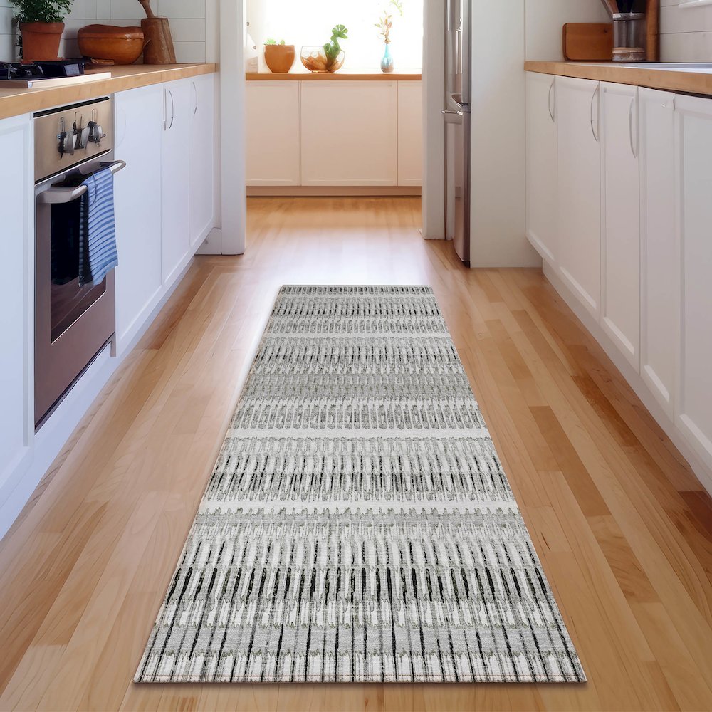 Premium Machine Washable Mayfield  Ivory 2'3" x 7'6" Runner Rug. Picture 5
