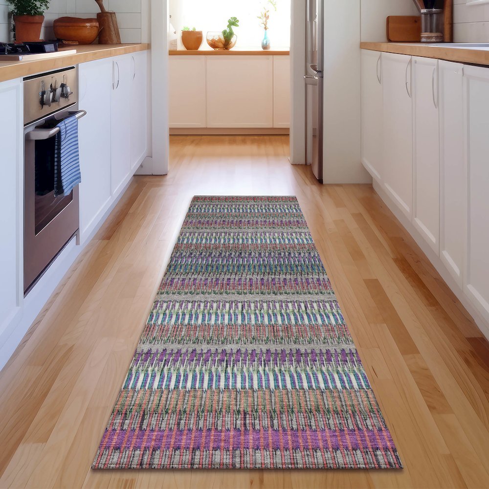 Premium Machine Washable Mayfield  Taupe 2'3" x 7'6" Runner Rug. Picture 5