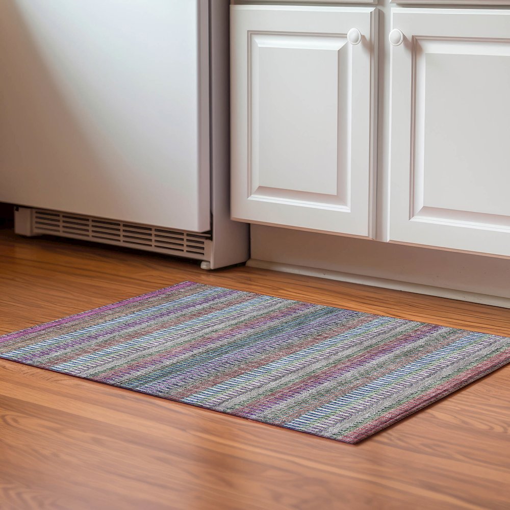 Premium Machine Washable Mayfield  Taupe 1'8" x 2'6" Rug. Picture 5