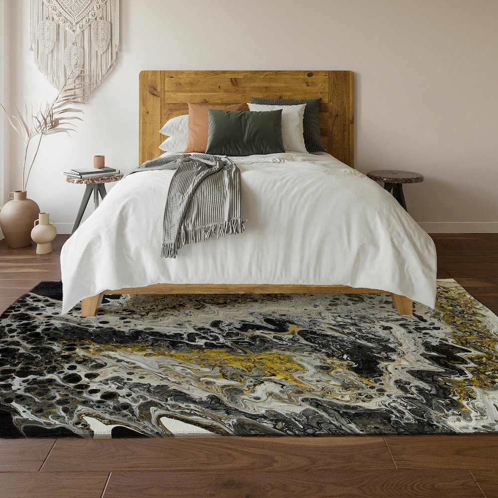 Premium Machine Washable Mayfield  Midnight 2'6" x 3'10" Rug. Picture 6