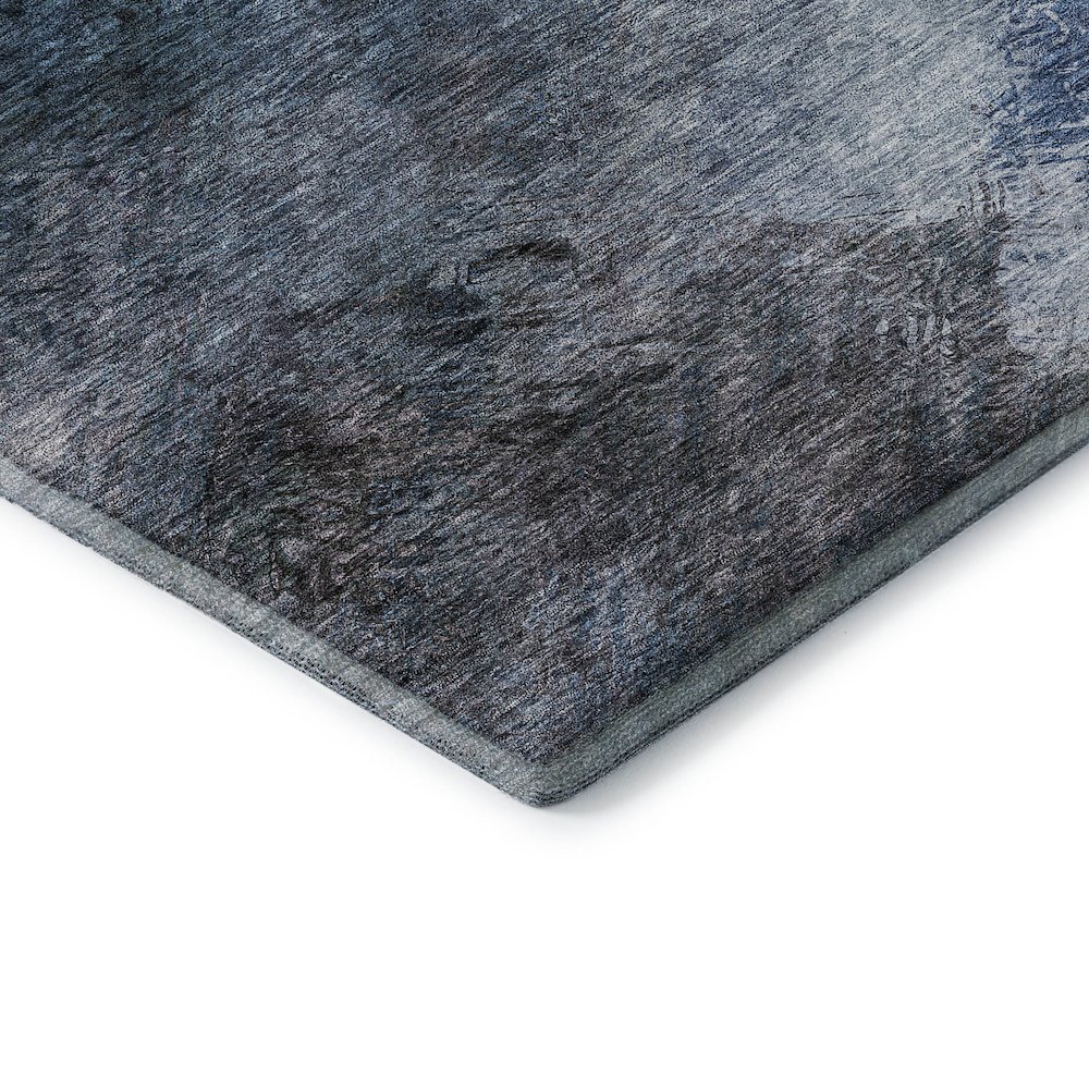 Premium Machine Washable Mayfield  Blue 1'8" x 2'6" Rug. Picture 3