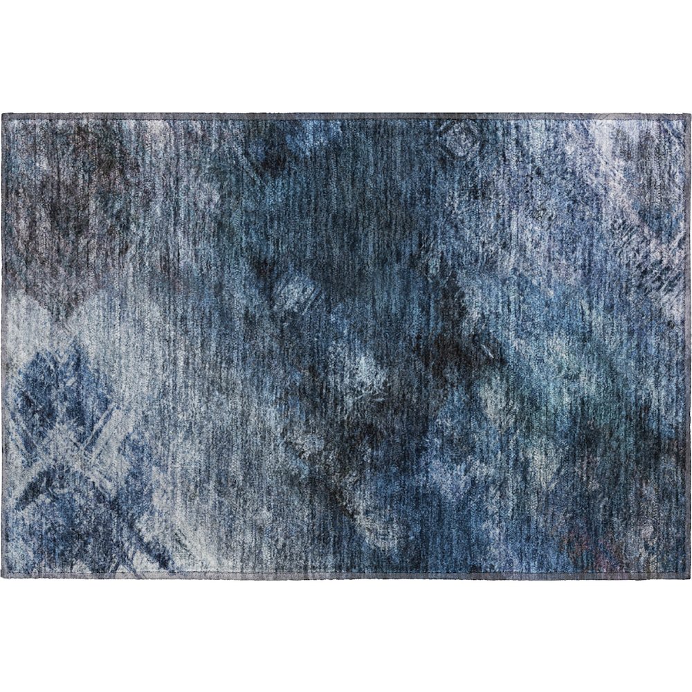 Premium Machine Washable Mayfield  Blue 1'8" x 2'6" Rug. Picture 1