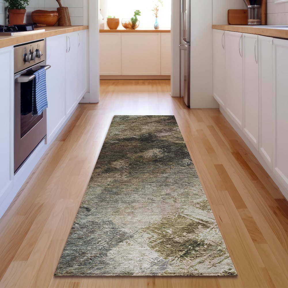 Premium Machine Washable Mayfield  Chocolate 2'3" x 7'6" Runner Rug. Picture 5