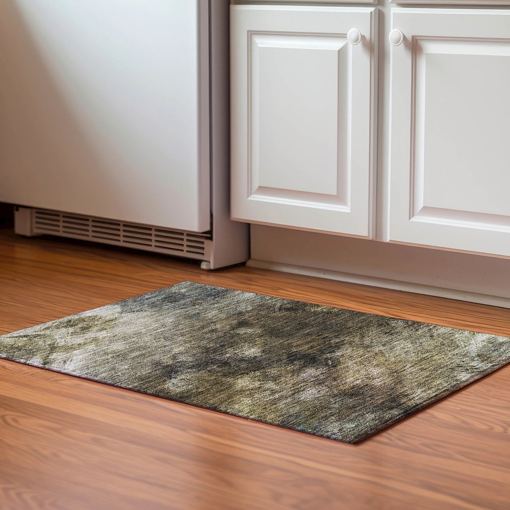Premium Machine Washable Mayfield  Chocolate 1'8" x 2'6" Rug. Picture 5