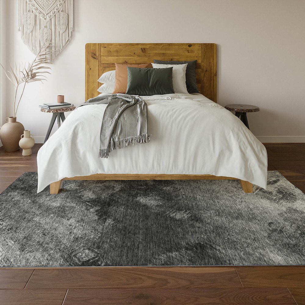 Premium Machine Washable Mayfield  Gray 2'6" x 3'10" Rug. Picture 6
