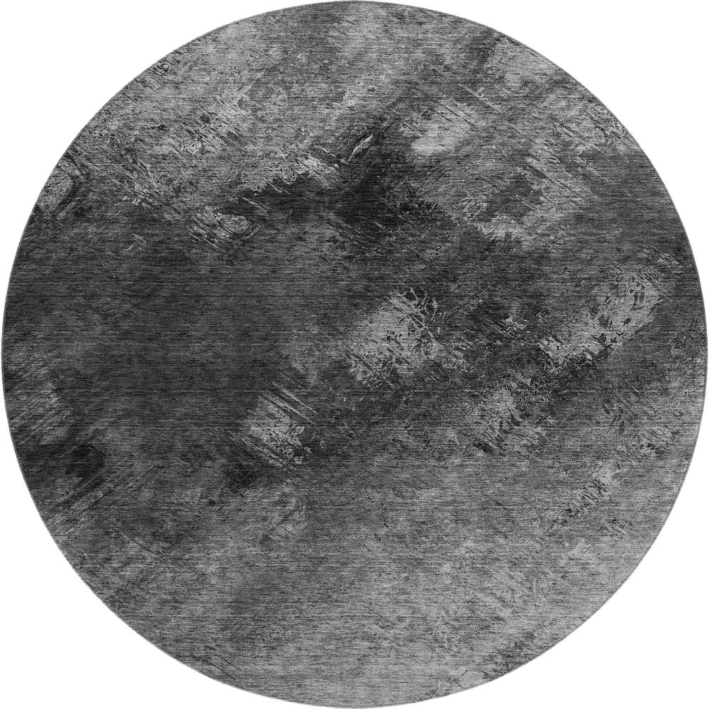 Premium Machine Washable Mayfield  Gray 8' x 8' Round Rug. Picture 1