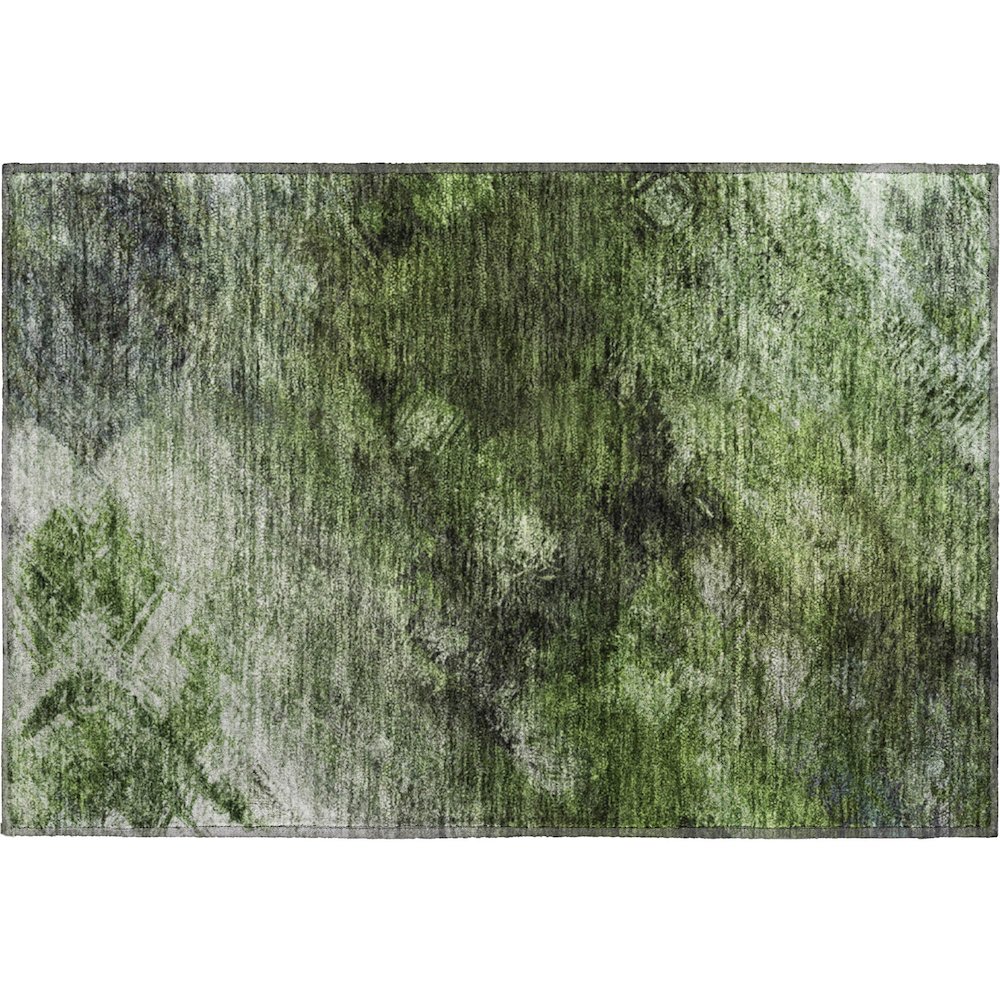 Premium Machine Washable Mayfield  Green 1'8" x 2'6" Rug. Picture 1
