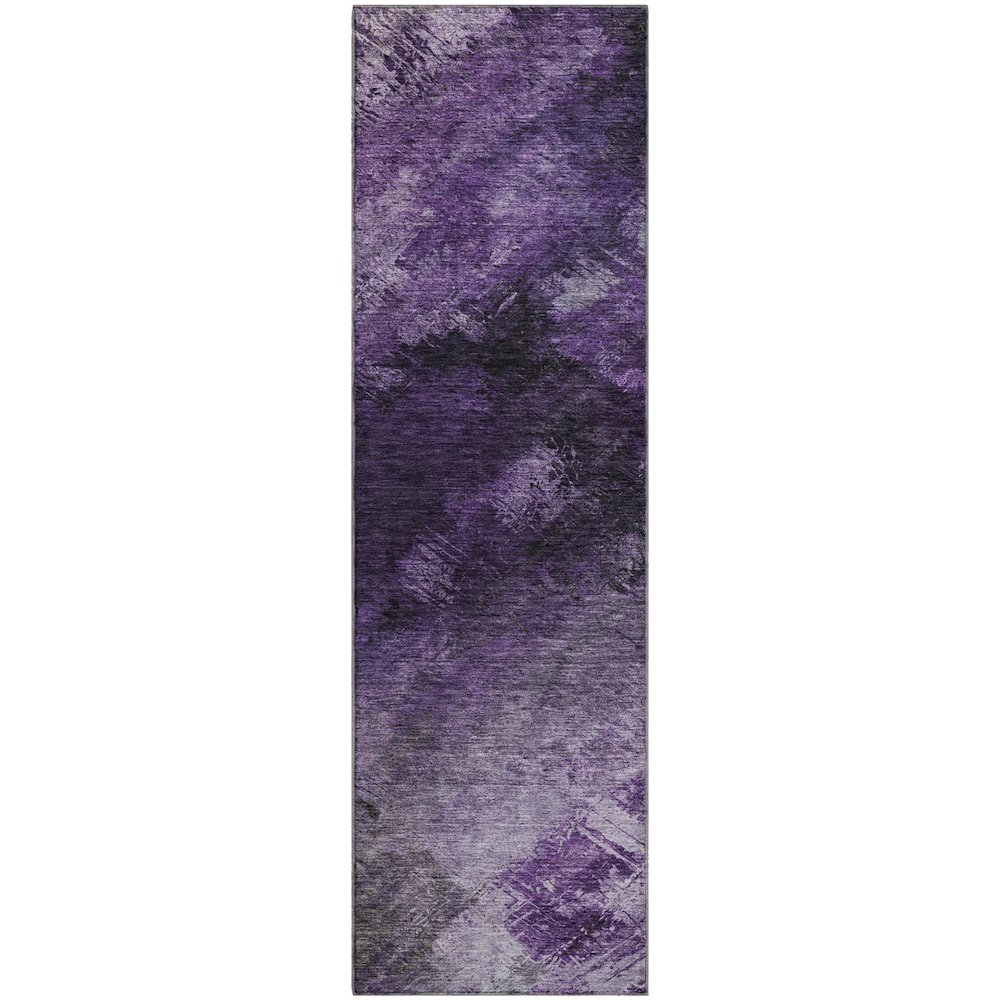 Premium Machine Washable Mayfield  Purple 2'3" x 7'6" Runner Rug. Picture 1