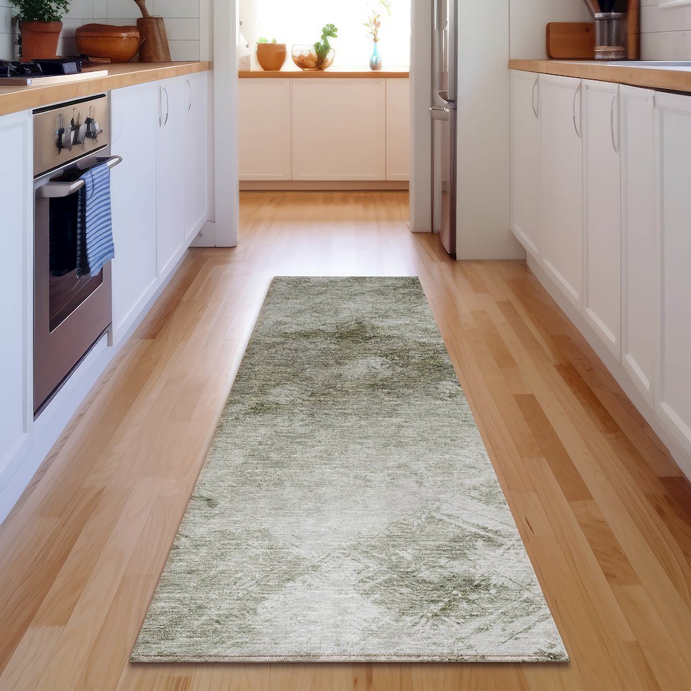 Premium Machine Washable Mayfield  Taupe 2'3" x 7'6" Runner Rug. Picture 5