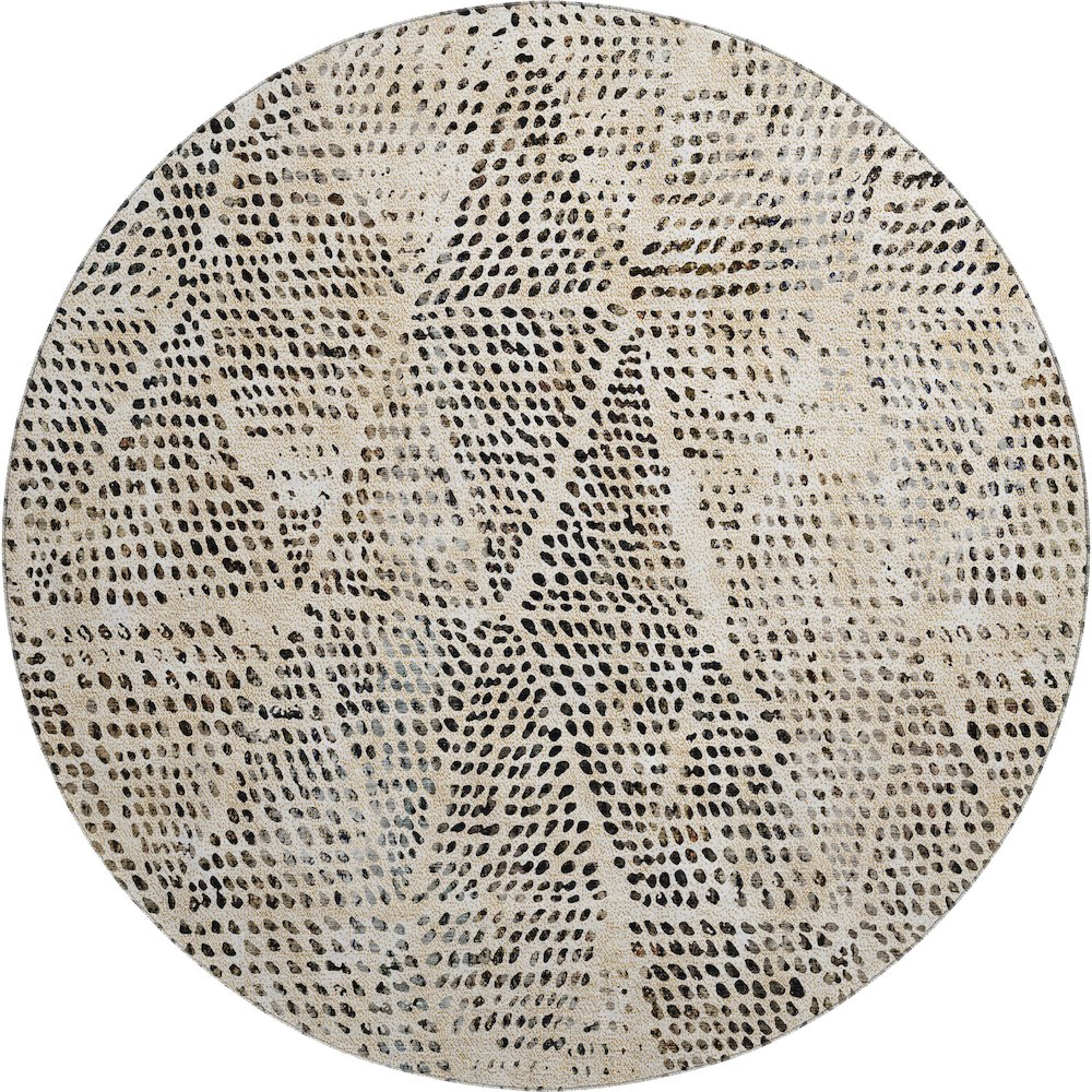 Premium Machine Washable Mayfield  Beige 8' x 8' Round Rug. Picture 1