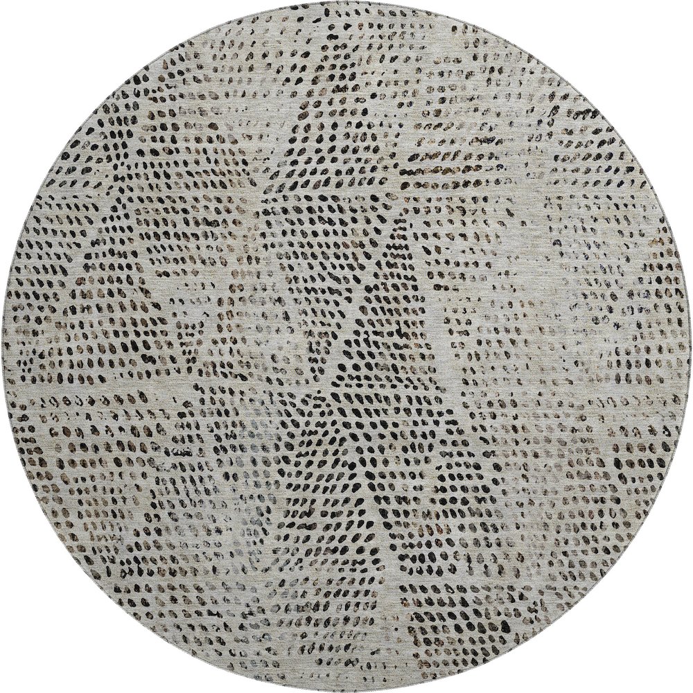 Premium Machine Washable Mayfield  Gray 8' x 8' Round Rug. Picture 1