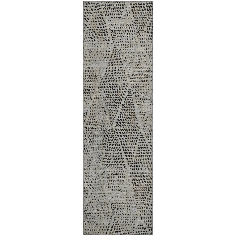 Premium Machine Washable Mayfield  Gray 2'3" x 7'6" Runner Rug. Picture 1