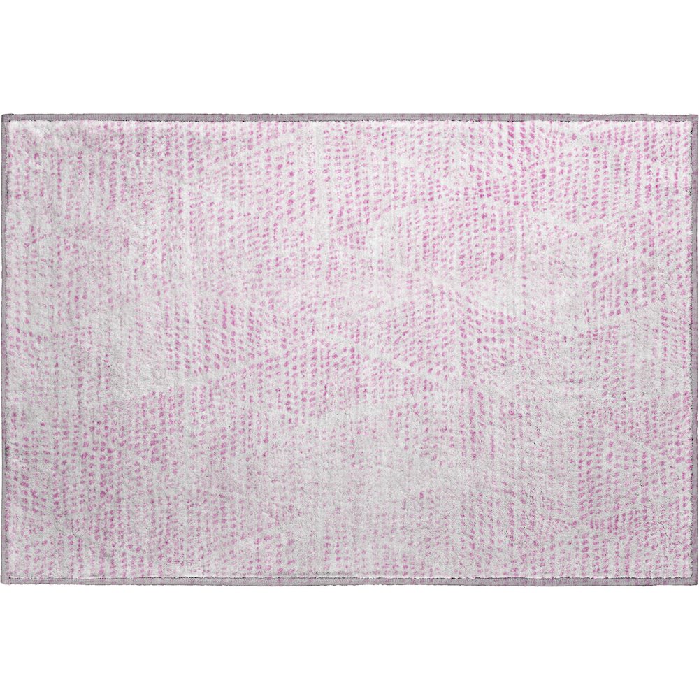 Premium Machine Washable Mayfield  Pink 1'8" x 2'6" Rug. Picture 1