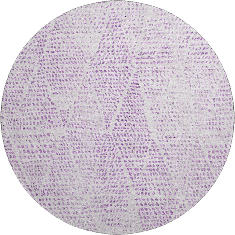 Premium Machine Washable Mayfield  Purple 8' x 8' Round Rug. Picture 1