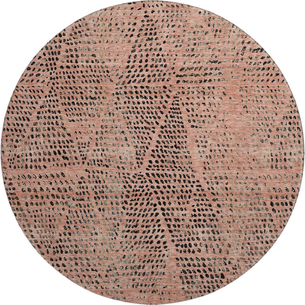 Premium Machine Washable Mayfield  Salmon 8' x 8' Round Rug. Picture 1