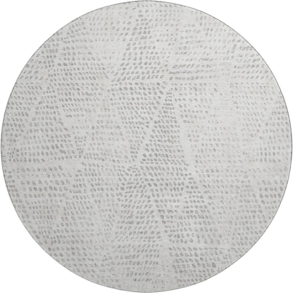 Premium Machine Washable Mayfield  Silver 8' x 8' Round Rug. Picture 1