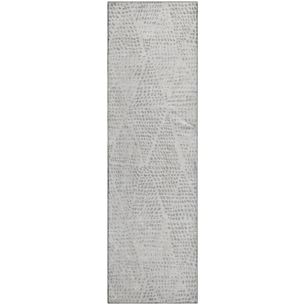 Premium Machine Washable Mayfield  Silver 2'3" x 7'6" Runner Rug. Picture 1