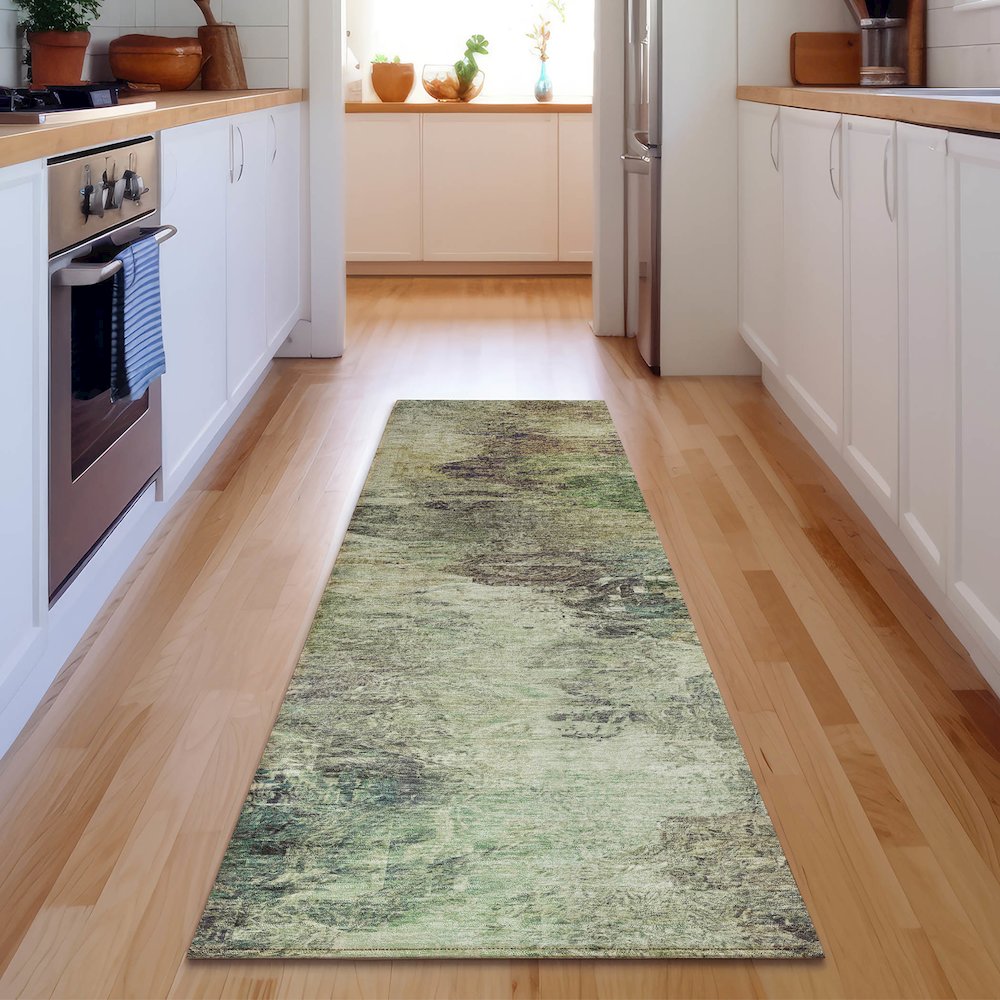 Premium Machine Washable Mayfield  Beige 2'3" x 7'6" Runner Rug. Picture 5