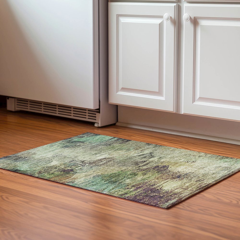 Premium Machine Washable Mayfield  Beige 1'8" x 2'6" Rug. Picture 5