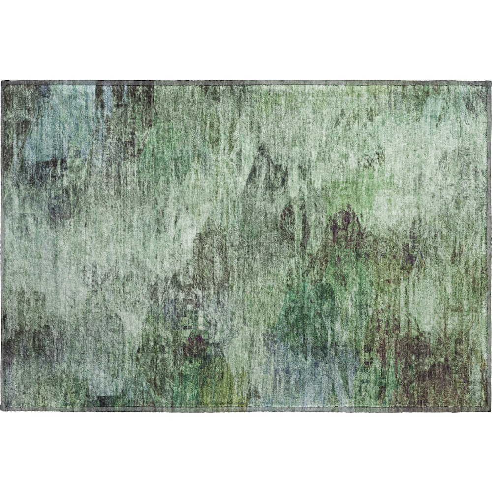 Premium Machine Washable Mayfield  Green 1'8" x 2'6" Rug. Picture 1