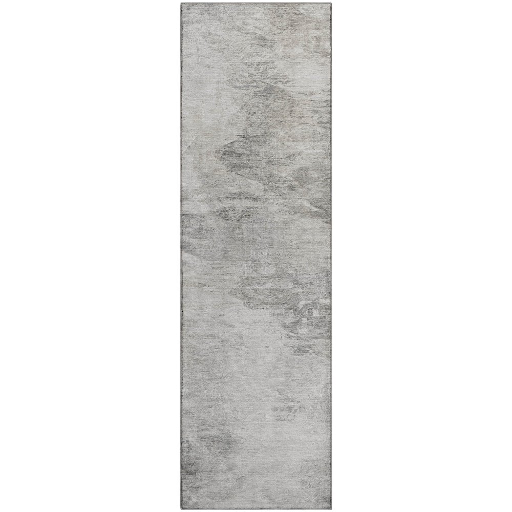 Premium Machine Washable Mayfield  Silver 2'3" x 7'6" Runner Rug. Picture 1