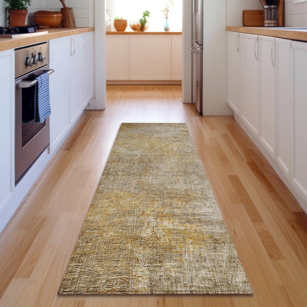 Premium Machine Washable Mayfield  Beige 2'3" x 7'6" Runner Rug. Picture 5