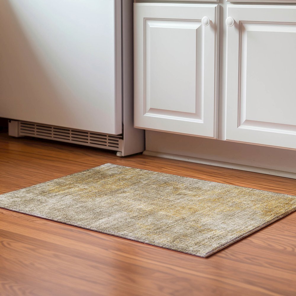 Premium Machine Washable Mayfield  Beige 1'8" x 2'6" Rug. Picture 5