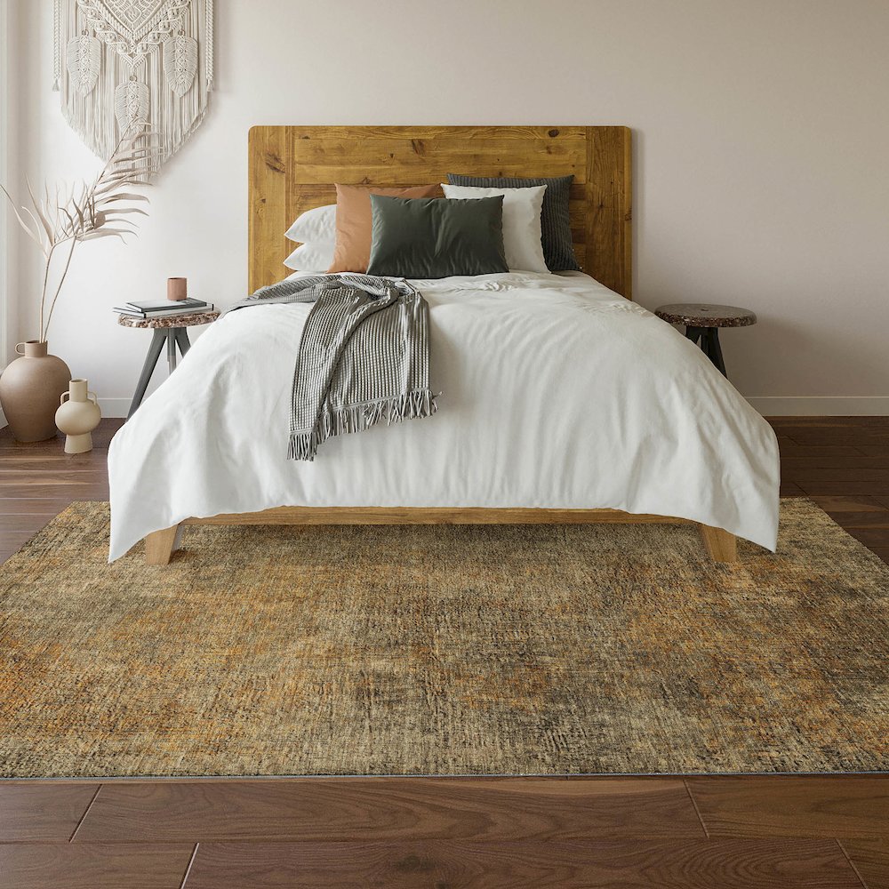 Premium Machine Washable Mayfield  Brown 2'6" x 3'10" Rug. Picture 6