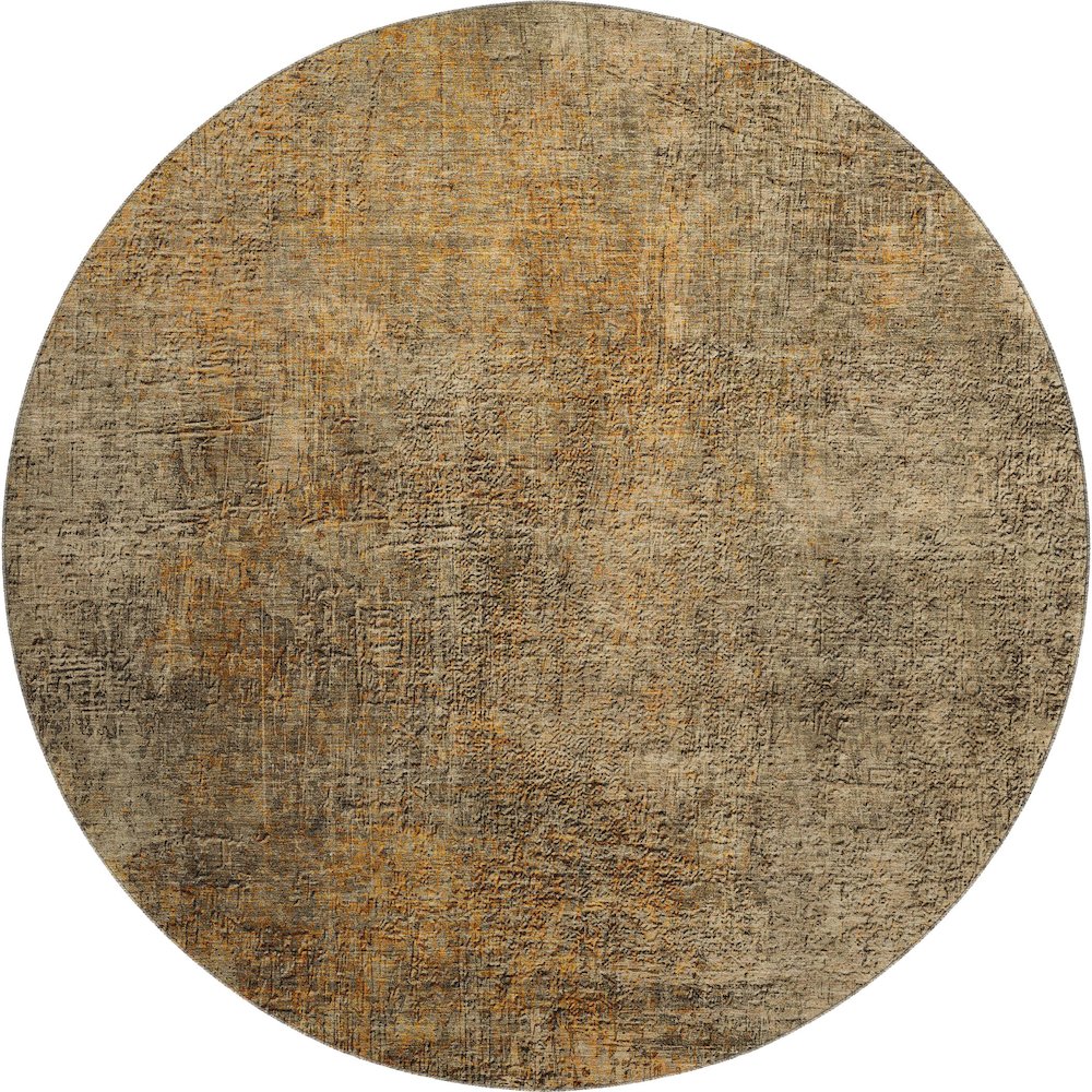 Premium Machine Washable Mayfield  Brown 8' x 8' Round Rug. Picture 1
