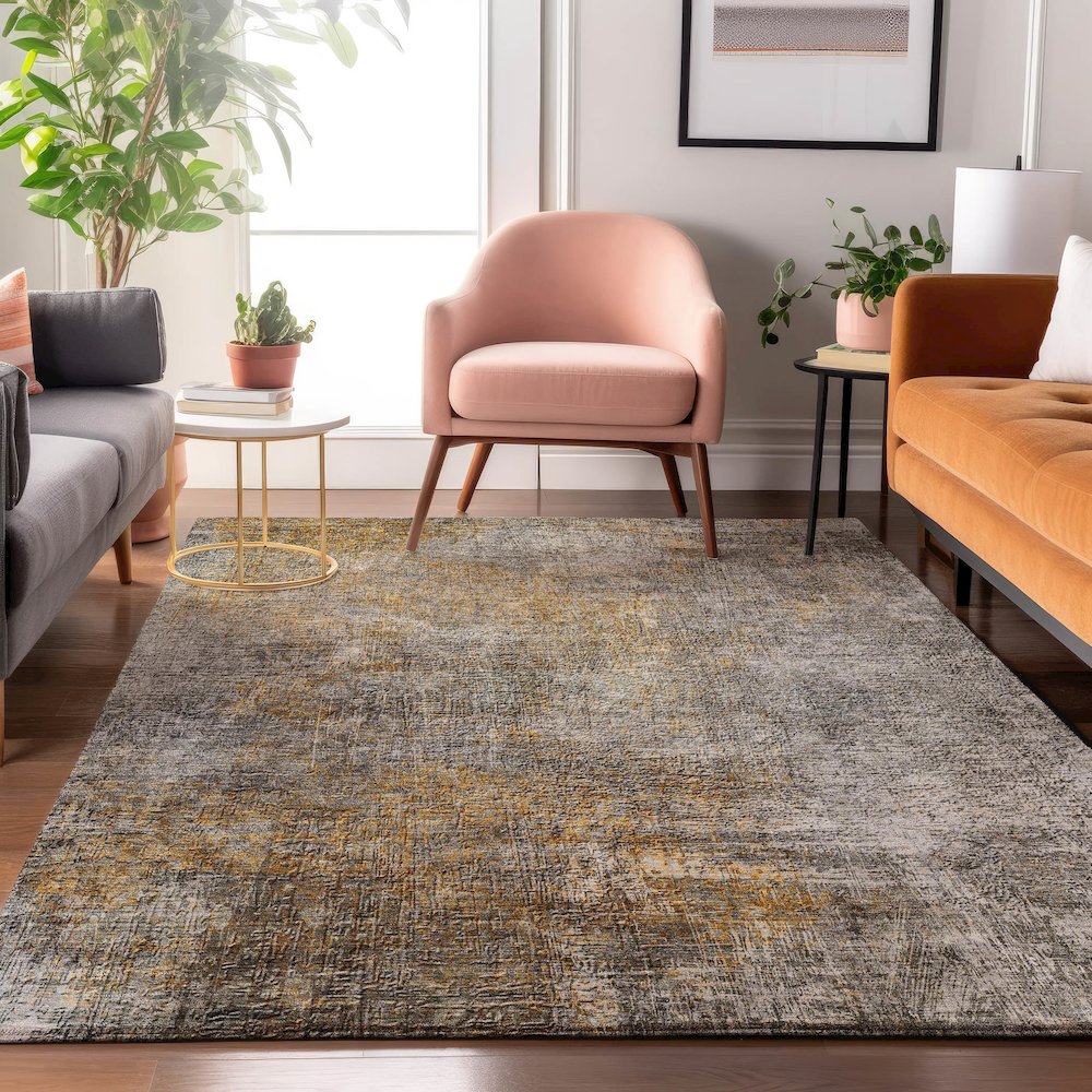Premium Machine Washable Mayfield  Gray 2'6" x 3'10" Rug. Picture 5