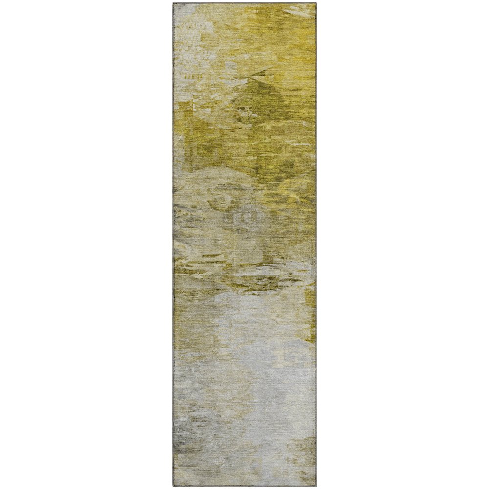 Premium Machine Washable Mayfield  Gold 2'3" x 7'6" Runner Rug. Picture 1