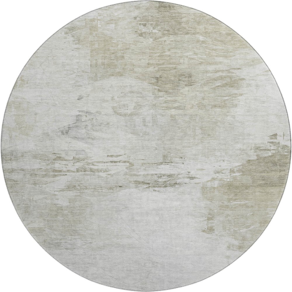 Premium Machine Washable Mayfield  Ivory 8' x 8' Round Rug. Picture 1