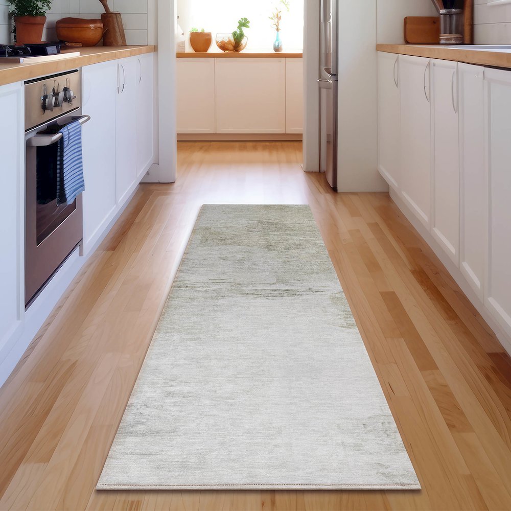 Premium Machine Washable Mayfield  Ivory 2'3" x 7'6" Runner Rug. Picture 5