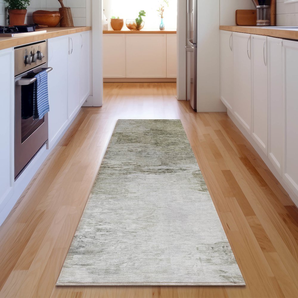 Premium Machine Washable Mayfield  Taupe 2'3" x 7'6" Runner Rug. Picture 5